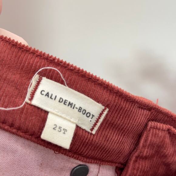 MADEWELL Tall Cali Demi-Boot Jeans Corduroy: Button-Front Red Sz 25 {3E13} - Picture 5 of 7